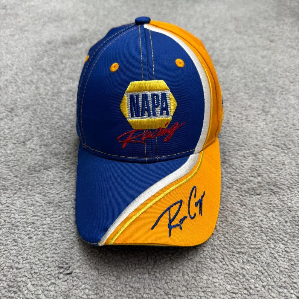 NAPA Racing Ron Capps #28 DSR NHRA Hat Cap Funny Car Signature Blue Yellow OSFA